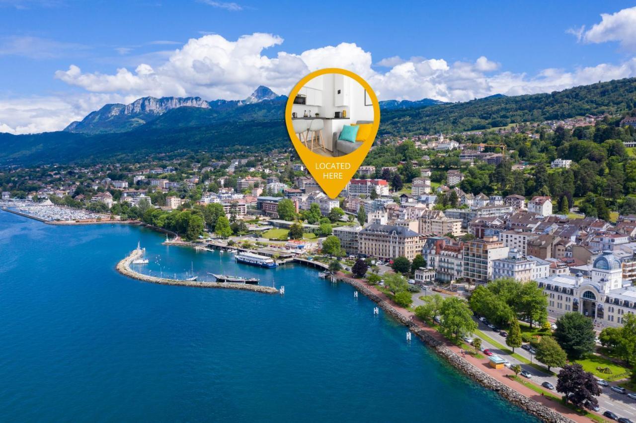 Apt rénové à 2 min à pied du lac - Wifi gratuit Évian-les-Bains Esterno foto